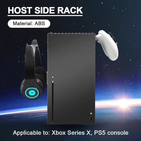 Крепление для наушников и геймпада PS5 и Xbox Series X, черное, из ABS