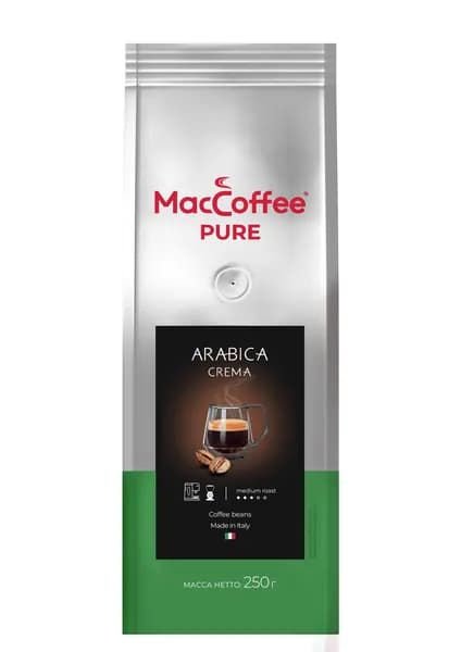 Кофе в зёрнах MacCoffee PURE Arabica Crema, 250 г