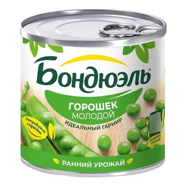 Горошек Bonduelle молодой зеленый консервированный 200 г