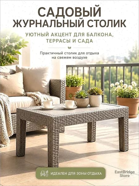 Садовый стол,Искусственный ротанг (пластик)х70х50 см
