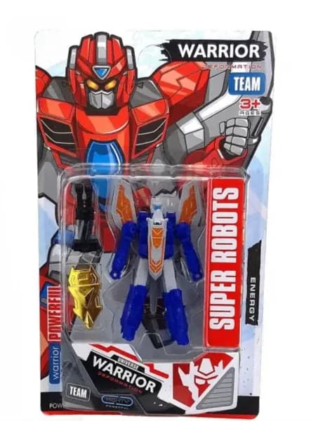 Робот-трансформер Super Robots Арт. SD-162 серая+синий самолёт в коробке