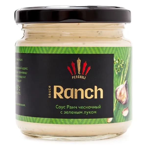 Соус PERCHILI RANCH майонезный "Ранч чесночный с зеленым луком" /стекло/ 180г