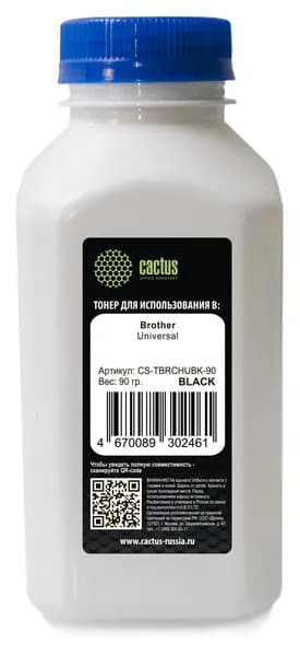 Тонер для принтера Brother Color Universal TN-230/241/213/217/320/421, Cactus CS-TBRCHUBK-90 черный флакон 90гр. (CS-TBRCHUBK-90)