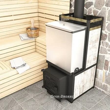 Дровяная банная печь Емельяныч-1 Сeramic, топка 8мм, с баком 60л