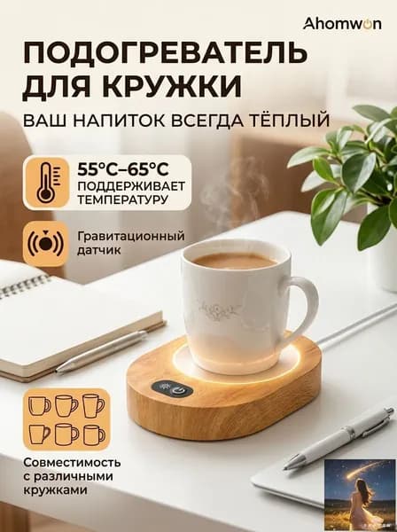 Подогреватель для кружки USB, с гравитационным датчикомдля кофе и чая