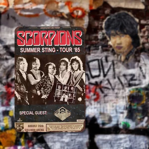 Металлическая картина Scorpions, 20 30 см, прямоугольная