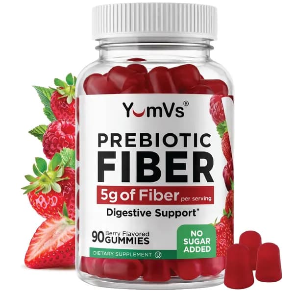 Yum-Vs - Prebiotic Fiber Gummies для взрослых и детей - 5 г пищеварительной