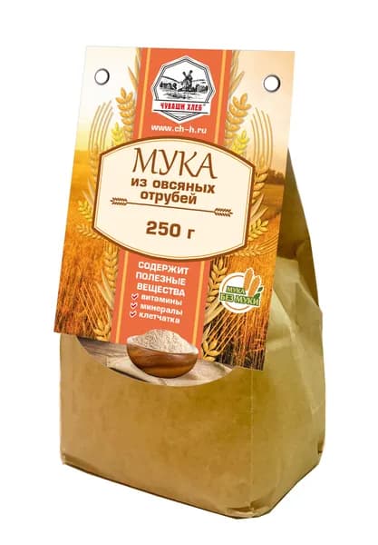 Овсяная мука из отрубей, клетчатка овсяная, 250 г