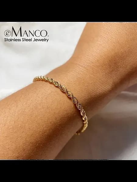 Браслет-цепочка EManco Twisted Rope золотистого цвета из Gol