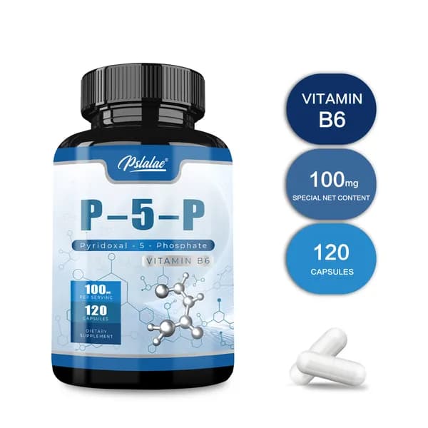 Капсулы Pslalae P-5-P с активным витамином B6-содержат P5P и витамин B6-способствуют поддержанию обмена веществ и здоровья нервной системы