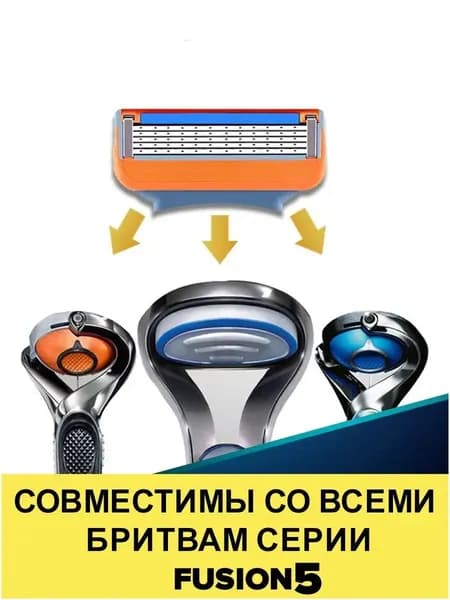 Эксклюзивные лезвия для FUSION 5, оранжевые