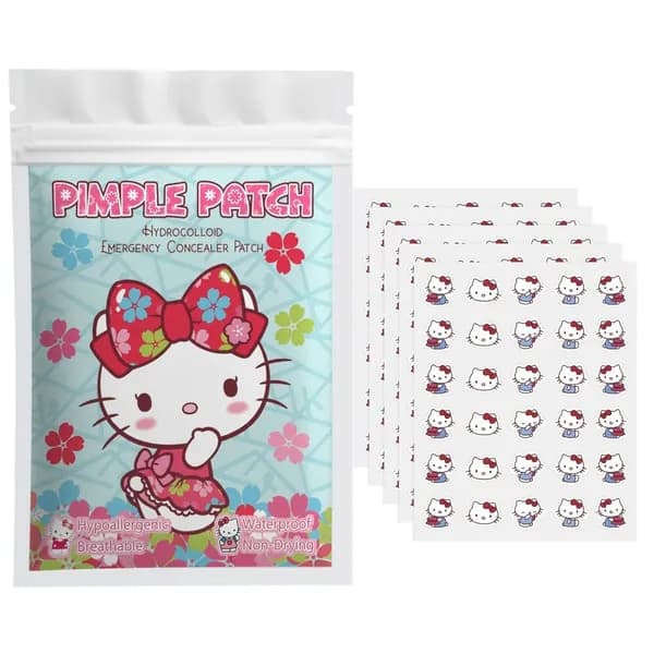 Эксклюзивные косметические наклейки для кожи в дизайне Hello Kitty Патчи от прыщей на лице и акне 150шт с салициловой кислотой и маслом чайного дерева