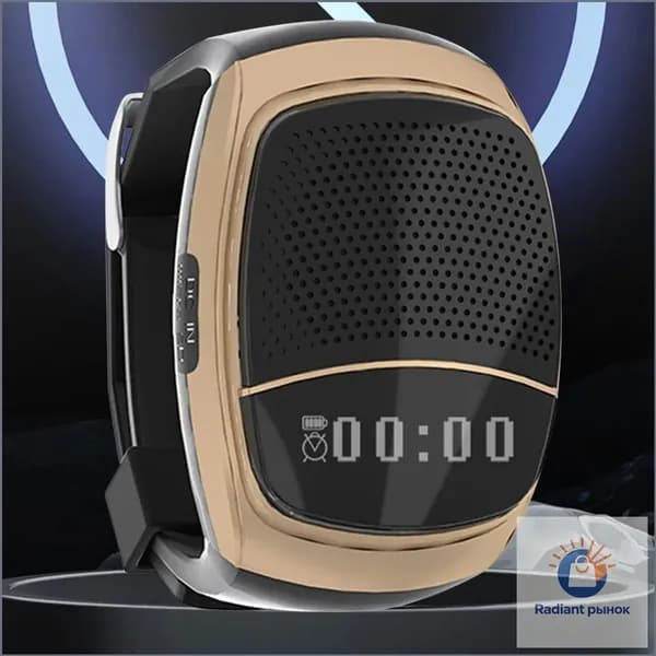 Премиум Bluetoothдинамик B90 с дисплеем, золотой, носится на запястье