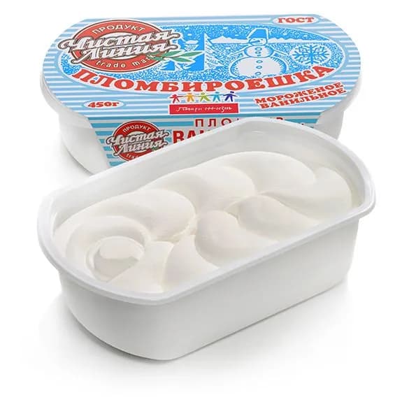Мороженое Чистая линия пломбир "Пломбироешка", 450г