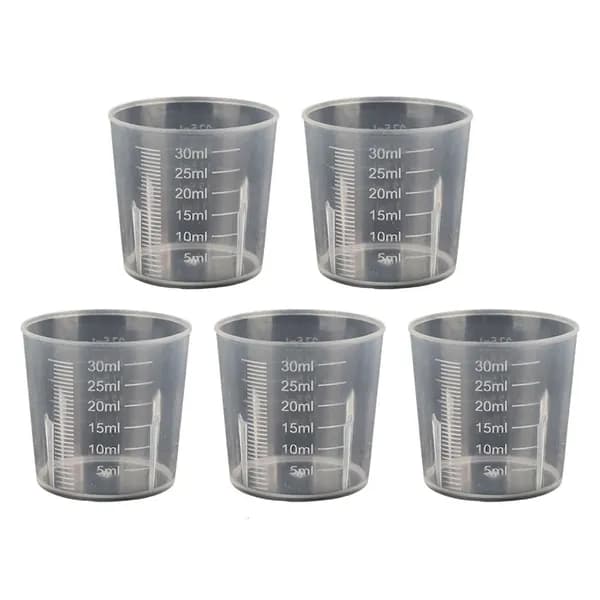 5 шт. прозрачных мерных цилиндров для кухни, 30 ml