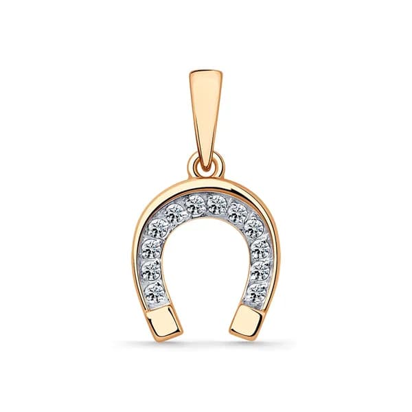 Золотая подвеска Символ года DIAMANT-ONLINE с фианитом 585 пробы