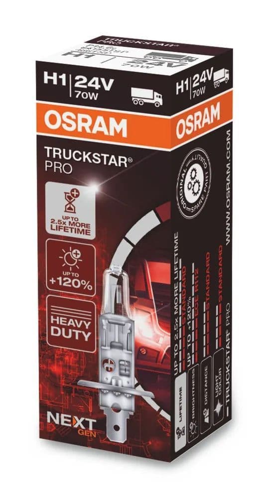 H1 70W 24V Лампа TRUCKSTAR PRO 1шт Складная картонная коробка OSRAM 64155TSP