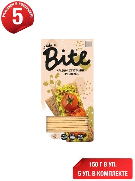 Хлебцы гречневые Take a Bite хрустящие 150 г, набор: 5 штук