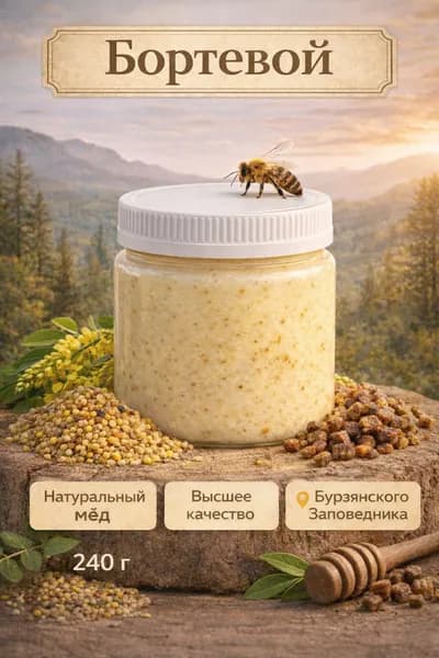 Бортевой Мёд,Натуральный. 235г Самый полезный мёд!!!