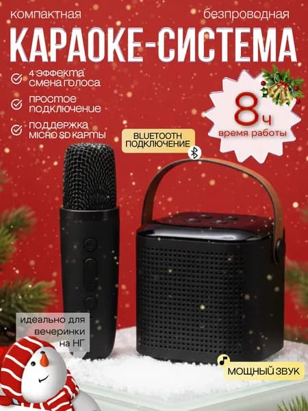 Караоке-система с колонкой и микрофоном