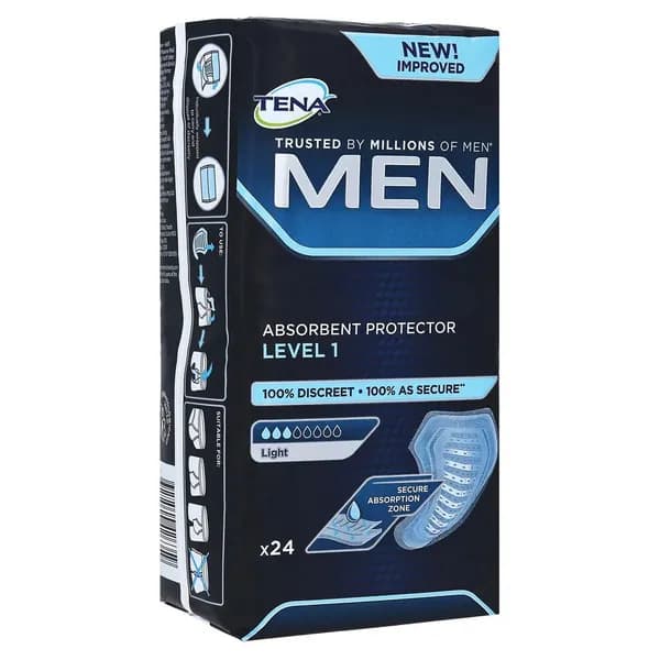 Мужские урологические прокладки Tena Men Level 1 / Тена Мен Уровень 1, 3 капли, 24 штук