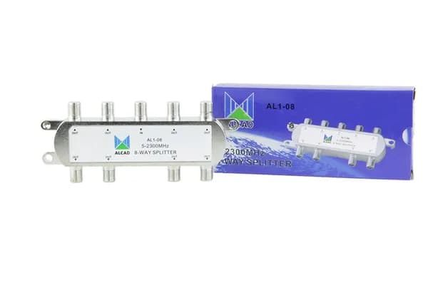 Делитель сигнала Alcad 5-2300 MHz, эфирно-спутниковый делитель сигнала тв на 8 F-выходов