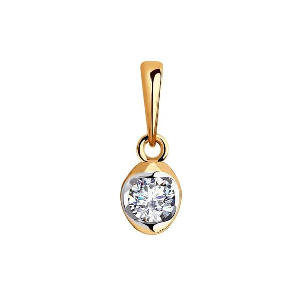 Золотая подвеска DIAMANT-ONLINE с фианитом 585 пробы