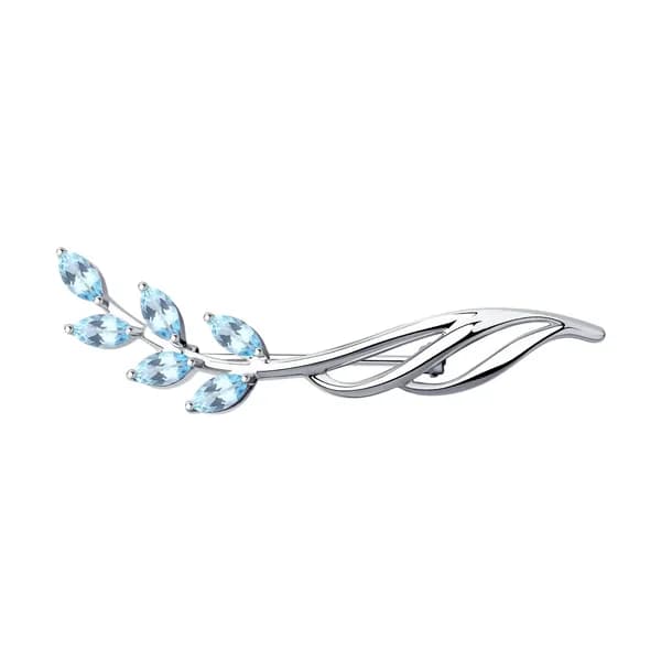 Серебряная брошь DIAMANT-ONLINE с топазом 925 пробы