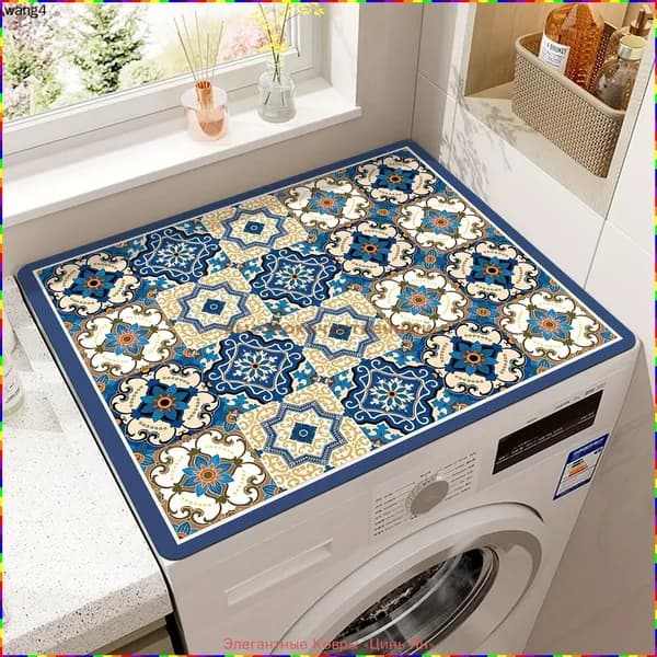 Коврик для ванной 30x20 см геометрический белый