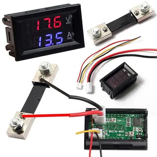 Цифровой вольтамперметр LED, 0 100 В / 0 100 А, 4 30 В пост. тока, с шунтом
