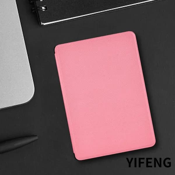 Чехол для Kindle Paperwhite 12 (2024) и Colorsoft Signature Edition 7", розовый, водонепроницаемый ПУ-кожа, авто-пробуждение