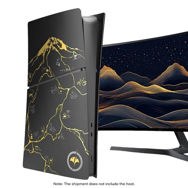 Чехол для PS5 Slim цифровой версии Гора Ятэ-сан чёрно-золотой из АБС-пластика