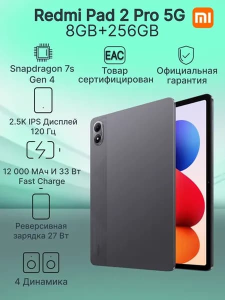 Планшет Pad 2 Pro 5G 8GB+256GB Graphite Gray