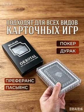 карты игральные пластиковые прозрачный защитный кейс, стандартная колода для карточных фокусов и пасьянса