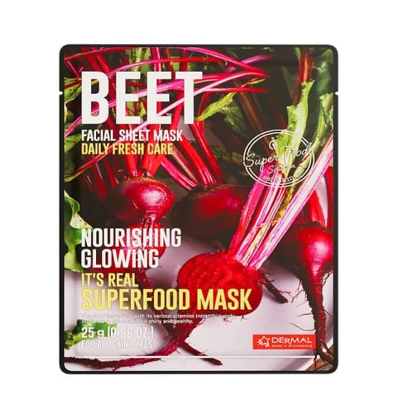 Dermal Superfood Маска тканевая для лица cо свеклой, 25 г