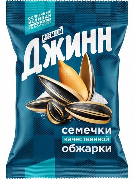 Семечки подсолнечные Джинн Солнечный великан жареные соленые 100 г, набор: 9 штук