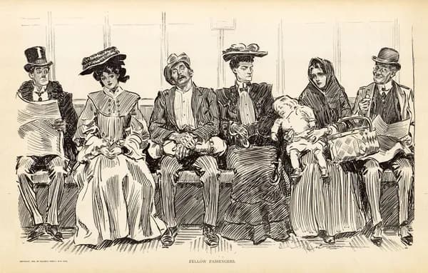Гравюра 1906 года. Попутчики, Ч.Д. Гибсон