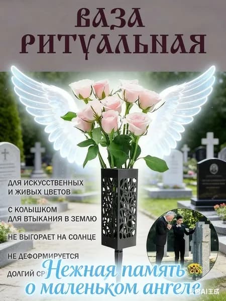 Ажурная квадратная ваза для цветов на колышке, 2 шт - прочный пластик, дренажное отверстие