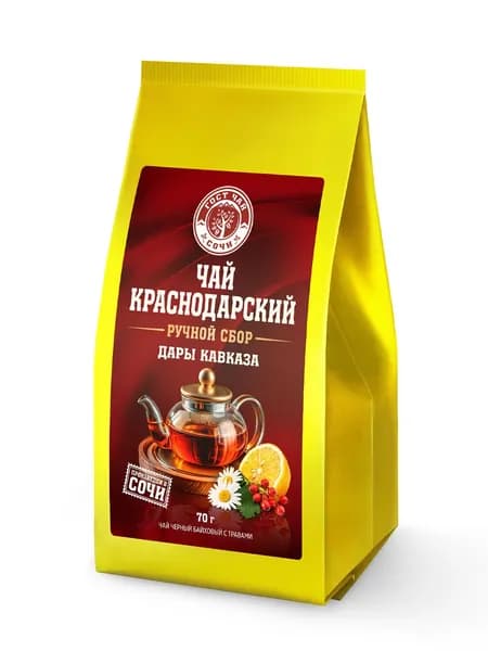 Краснодарский чай ручной сбор 70г черный Дары Кавказа