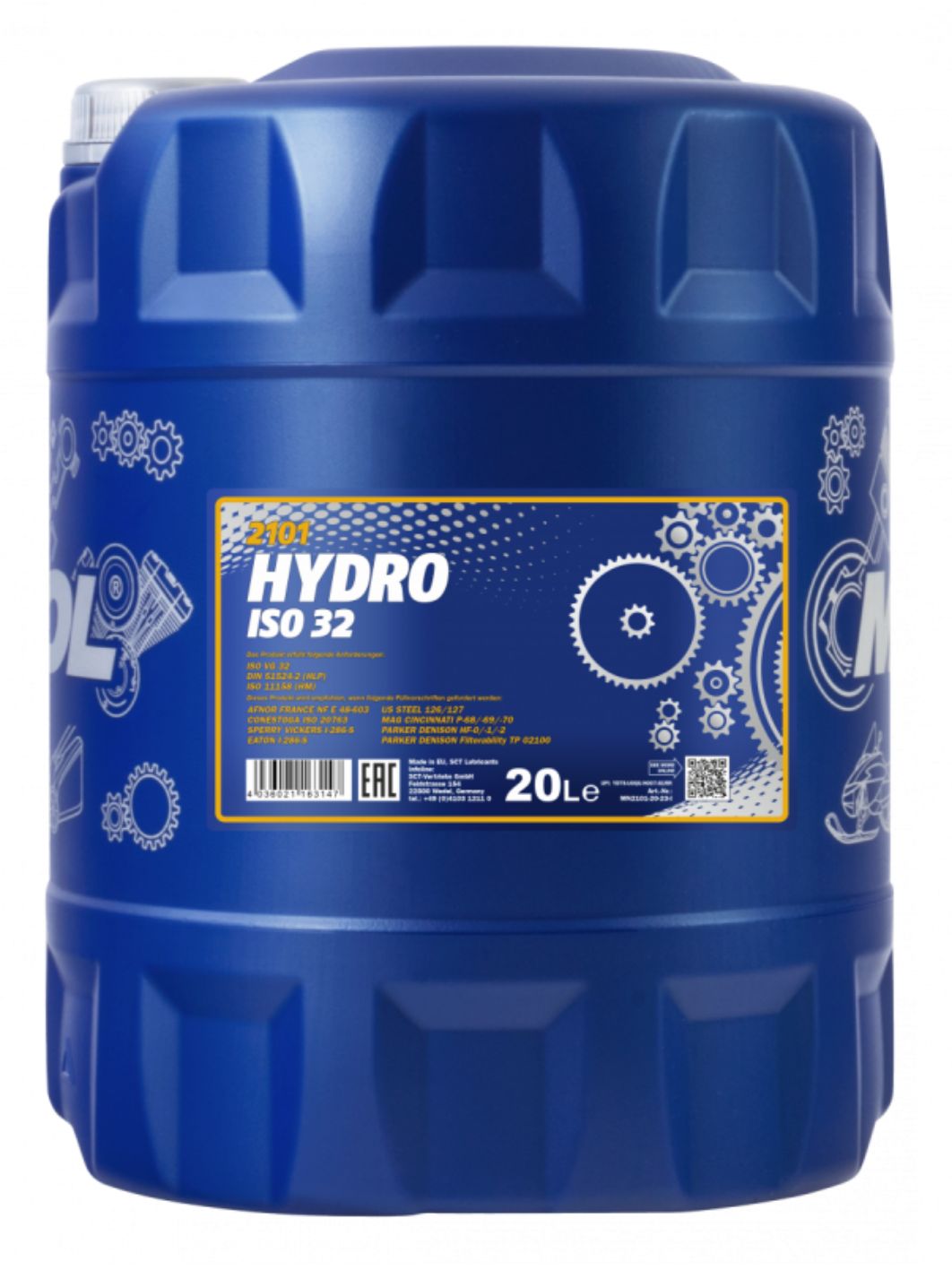 Гидравлическое масло MANNOL Hydro ISO 32 (HLP-32) 2101, 20 л