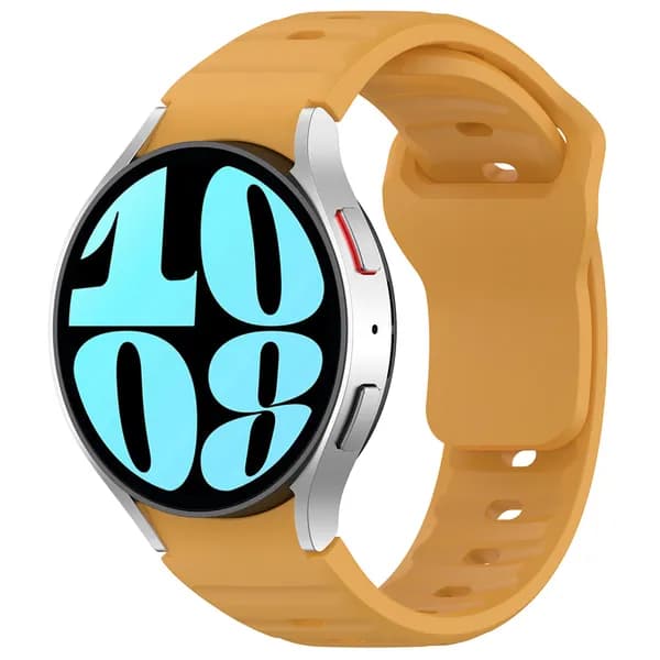 Силиконовый ремешок для Samsung Galaxy Watch 6/5/4 (Classic, Pro), жёлтый, 20 мм