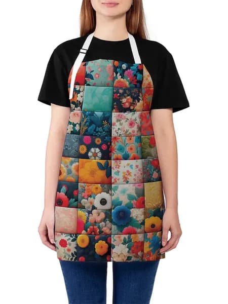 Фартук кухонный "Плитка из цветов" 65x65x28 см