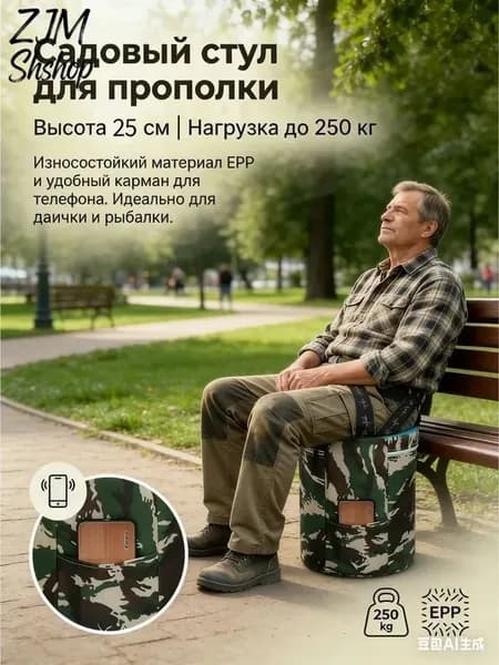 Садовый стул, Полипропилен, 25х25 см, 1 шт