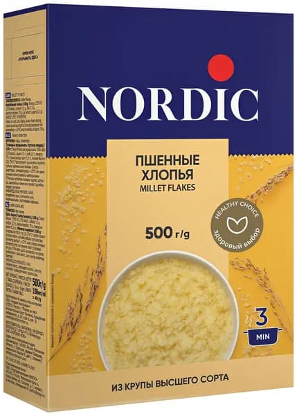 Хлопья Nordic пшенные, 500 г