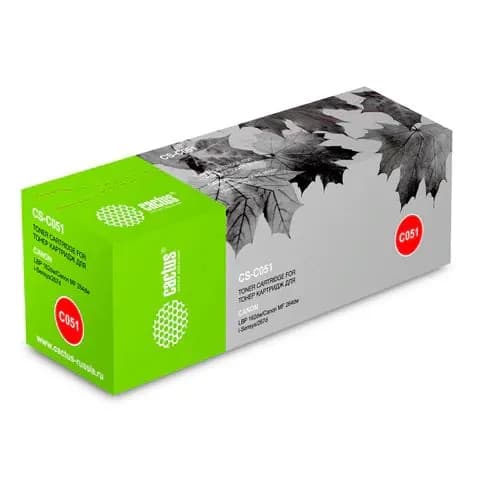Тонер-картридж CACTUS CS-C051, Canon LBP 162dw/MF 264dw/267dw/269dw, 1700 стр., черный (CS-C051)
