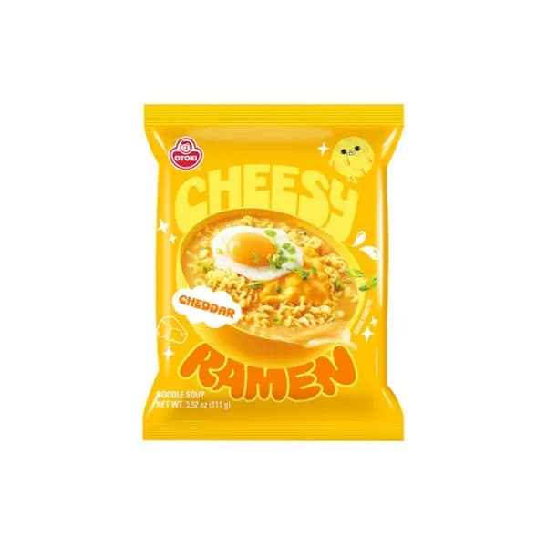 Чиз Рамен Лапша быстрого приготовления со вкусом сыра чеддер, мягкая упаковка, 111 г.