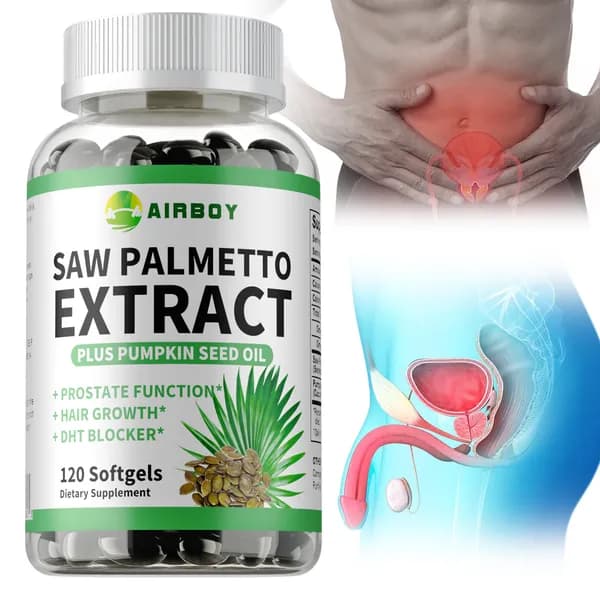 Биологически активная добавка Airboy Saw Palmetto Extract with Pumpkin Seed Oil Softgels предназначена для поддержания здоровья простаты.