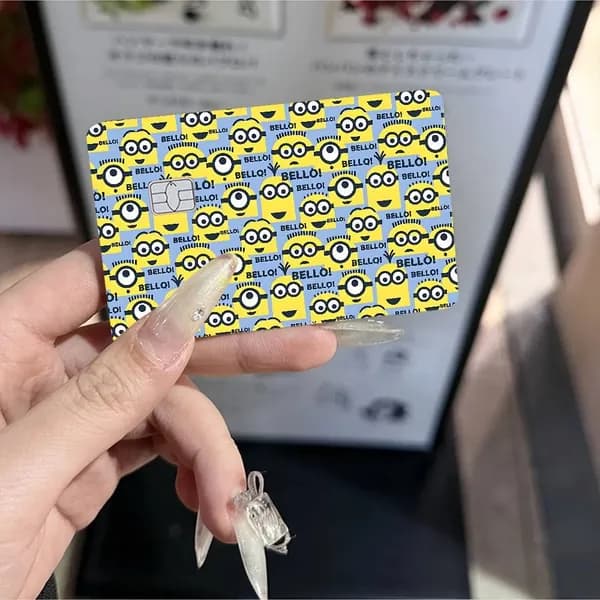 Мультяшный милый миньон Minions Наклейка для банковской карты