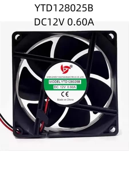 Вентилятор охлаждения YTD128025B 8 см, 12 В, 3-контактный