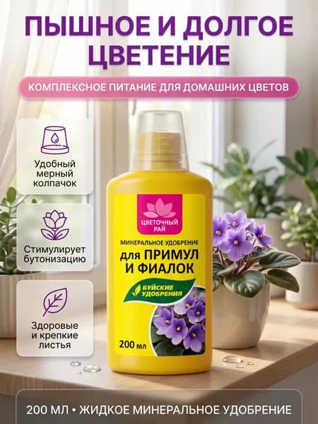 Удобрения для сада и огорода, удобрение для фиалок, для цветов 200 мл